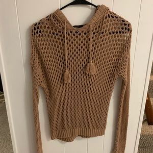 Forever 21 mesh sweater with hood size small